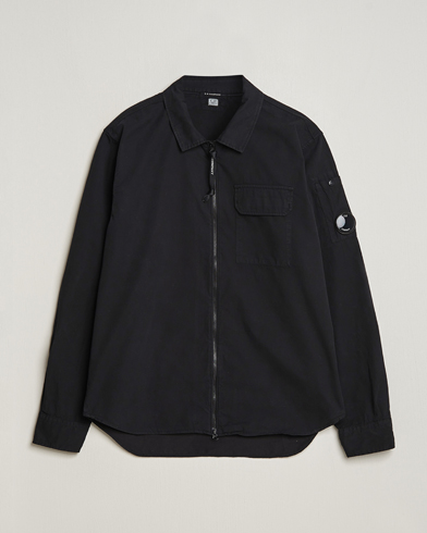 Mies |  | C.P. Company | Garment Dyed Gabardine Zip Shirt Jacket Black