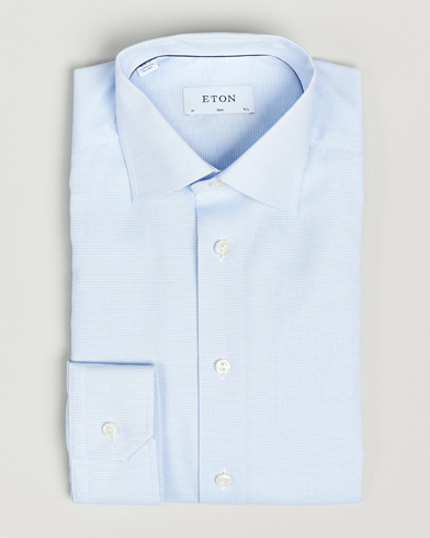 Mies | Bisnespaidat | Eton | Slim Fit Twill Shirt Light Blue