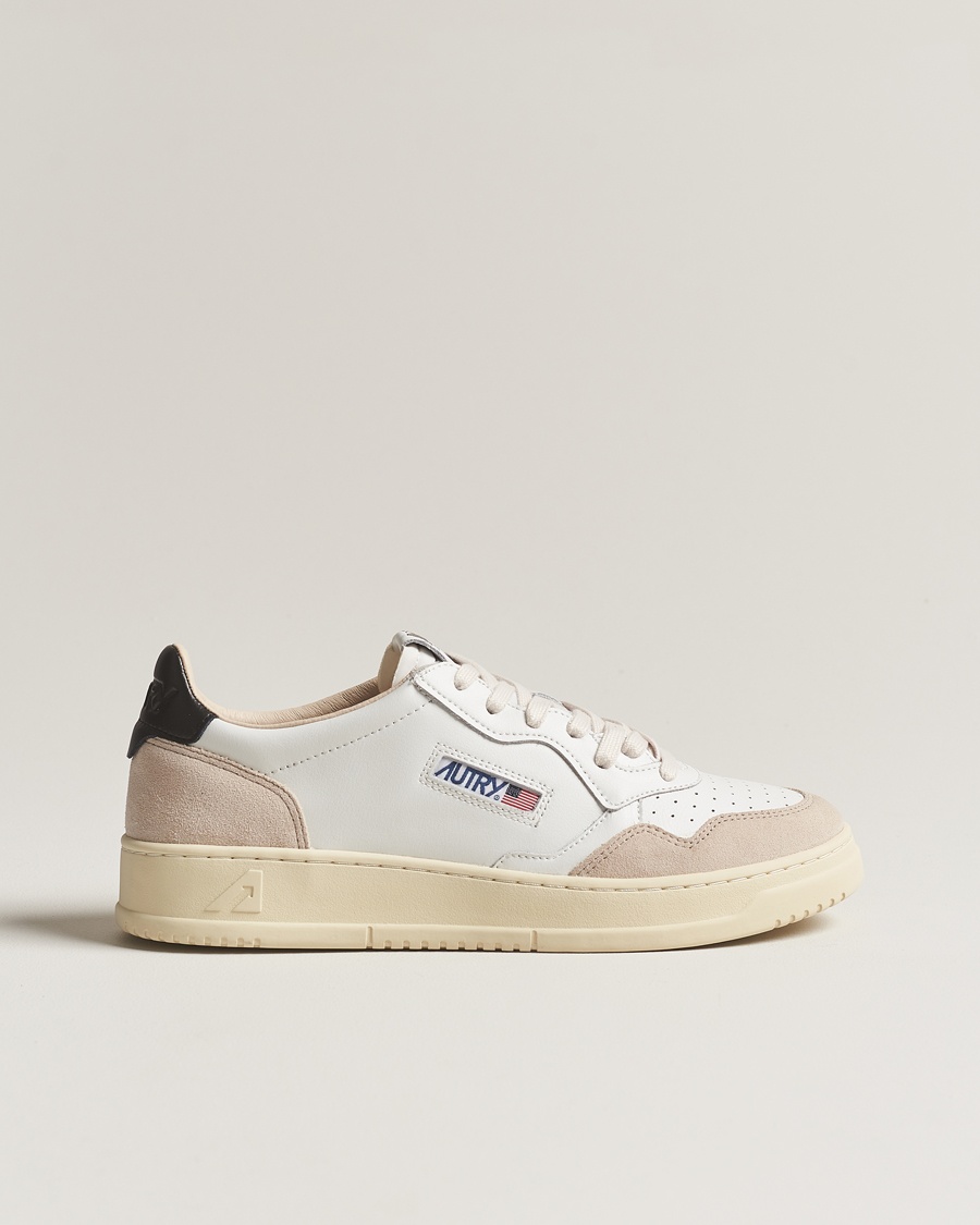Autry Medalist Low Leather/Suede Sneaker White/Black – Valkoinen