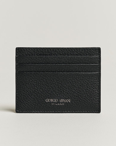 Mies | Giorgio Armani | Giorgio Armani | Grain Leather Card Holder Black Calf