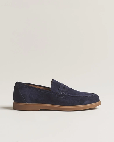  Lucca Suede Penny Loafer Navy