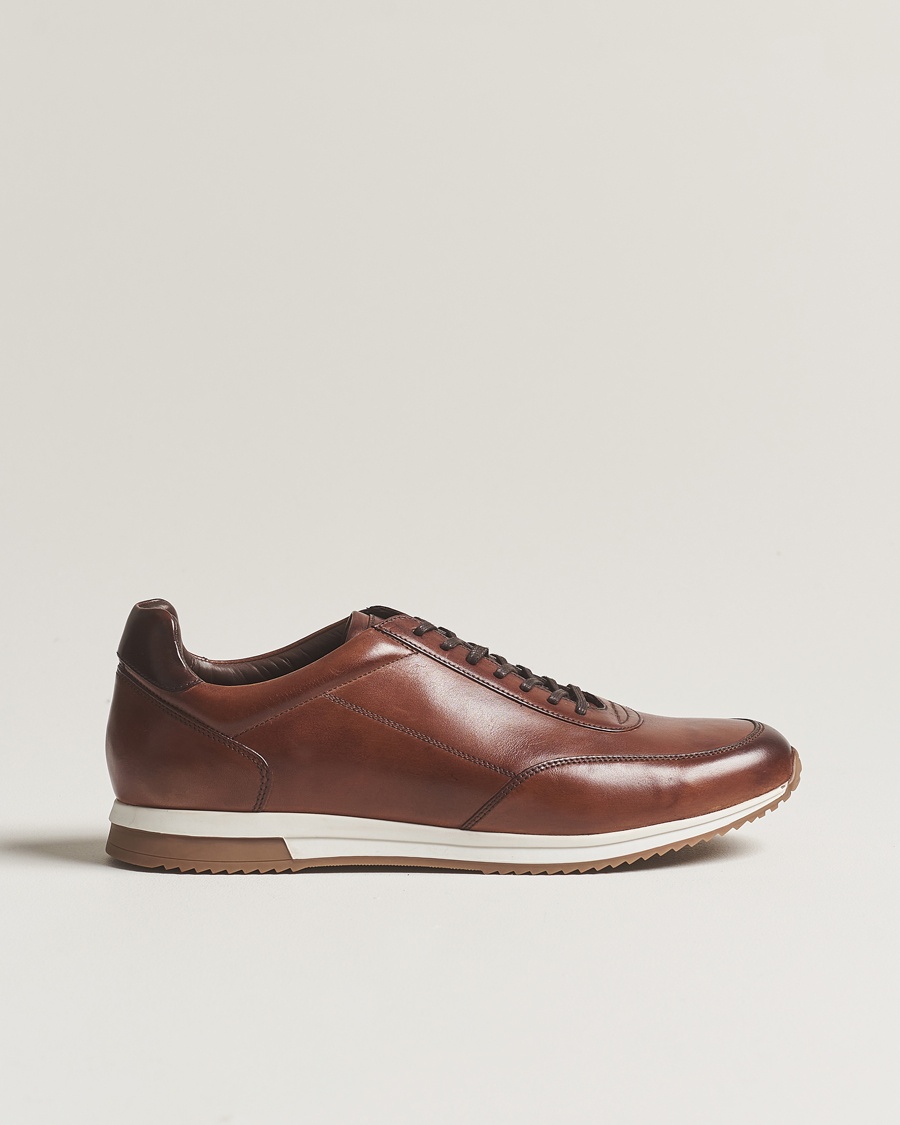 Loake Shoemakers Bannister Leather Running Sneaker Cedar – Ruskea
