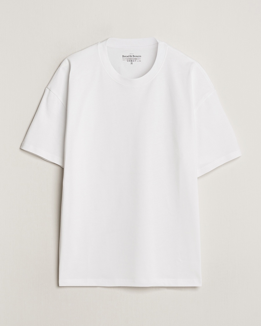 Bread & Boxers Textured Heavy Crew Neck T-Shirt White – Valkoinen