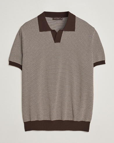 Mies |  | Oscar Jacobson | Dalius Structured Cotton Polo Brown