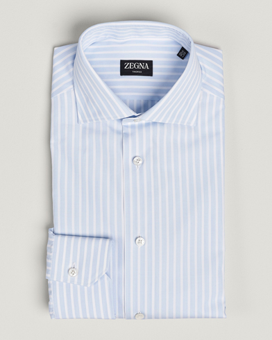 Mies |  | Zegna | Slim Fit Dress Shirt Light Blue Stripe