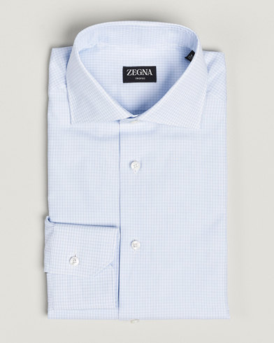 Mies |  | Zegna | Slim Fit Dress Shirt Light Blue Check
