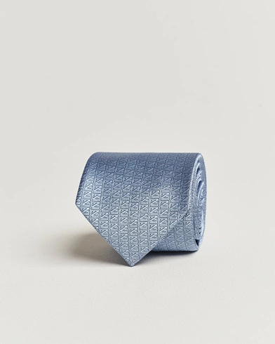 Mies |  | Zegna | Monogram Silk Tie Light Blue