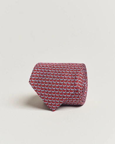 Mies |  | Zegna | Animal Print Silk Tie Red