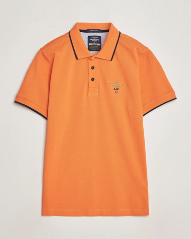 Mies |  | Aeronautica Militare | Garment Dyed Cotton Polo Carrot Orange