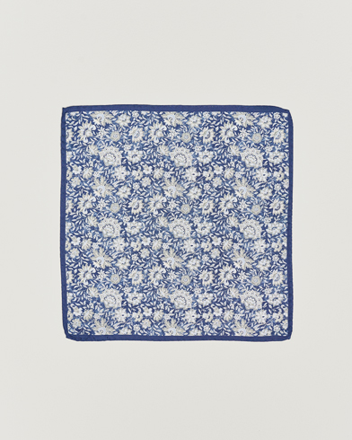Mies | Taskuliinat | Amanda Christensen | Silk Oxford Printed Flower Pocket Square Navy