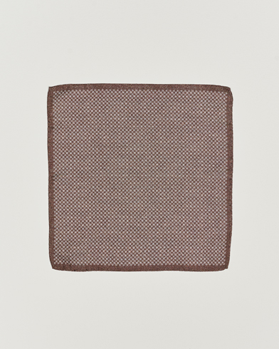 Mies | Taskuliinat | Amanda Christensen | Silk Oxford Printed Flower Pocket Square Dark Brown