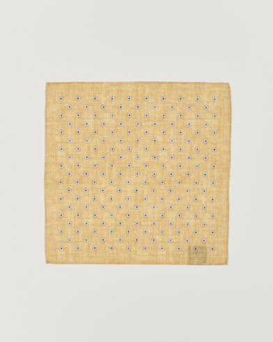 Mies | Taskuliinat | Amanda Christensen | Linen Printed Flower Pocket Square Yellow