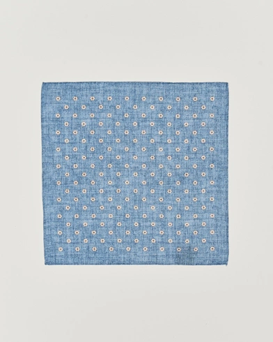 Mies | Taskuliinat | Amanda Christensen | Linen Printed Flower Pocket Square Blue