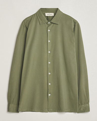 Mies |  | Gran Sasso | Washed Cotton Jersey Shirt Green