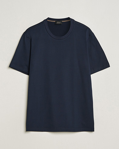 Mies | Brioni | Brioni | Short Sleeve Cotton T-Shirt Navy