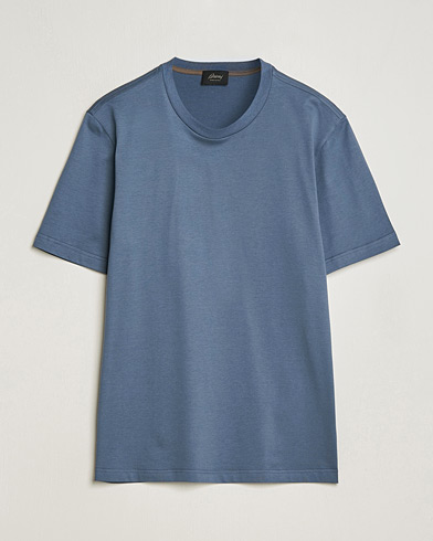 Mies | Brioni | Brioni | Short Sleeve Cotton T-Shirt Petroleum