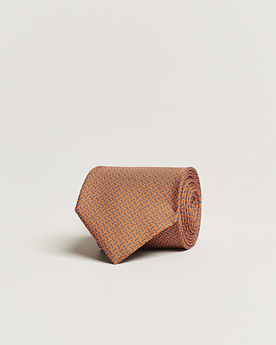 Mies |  | Brioni | Printed Silk Tie Orange