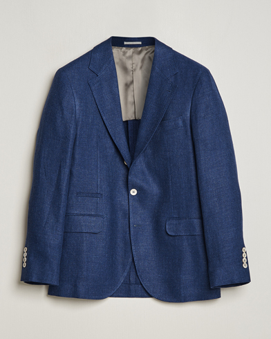 Mies |  | Brunello Cucinelli | Linen/Silk Blazer Indigo Blue