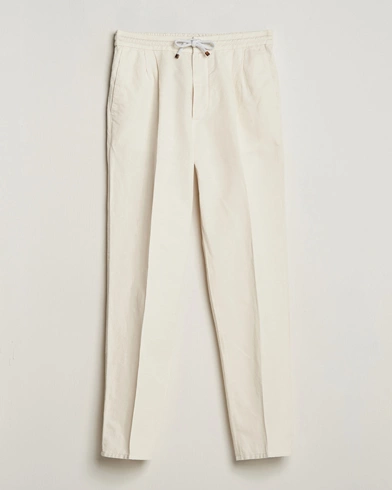 Mies |  | Brunello Cucinelli | Cotton/Linen Drawstring Pants Off White
