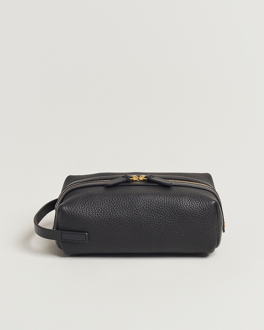 Mismo Groom Pebbled Leather Washbag Black – Musta