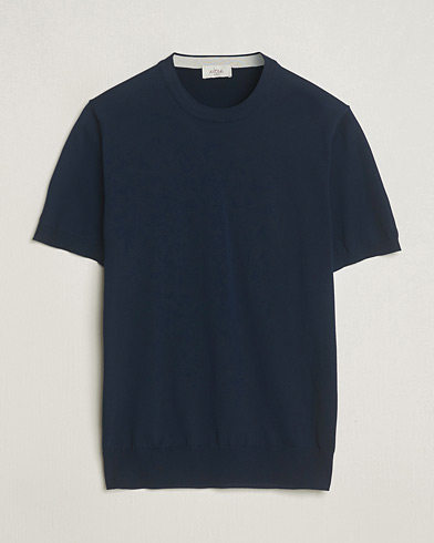 Mies | Italian Department | Altea | Extrafine Cotton Knit T-Shirt Navy