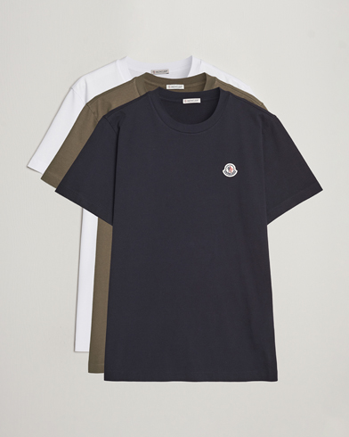 Mies |  | Moncler | 3-Pack T-Shirt Black/Military/White