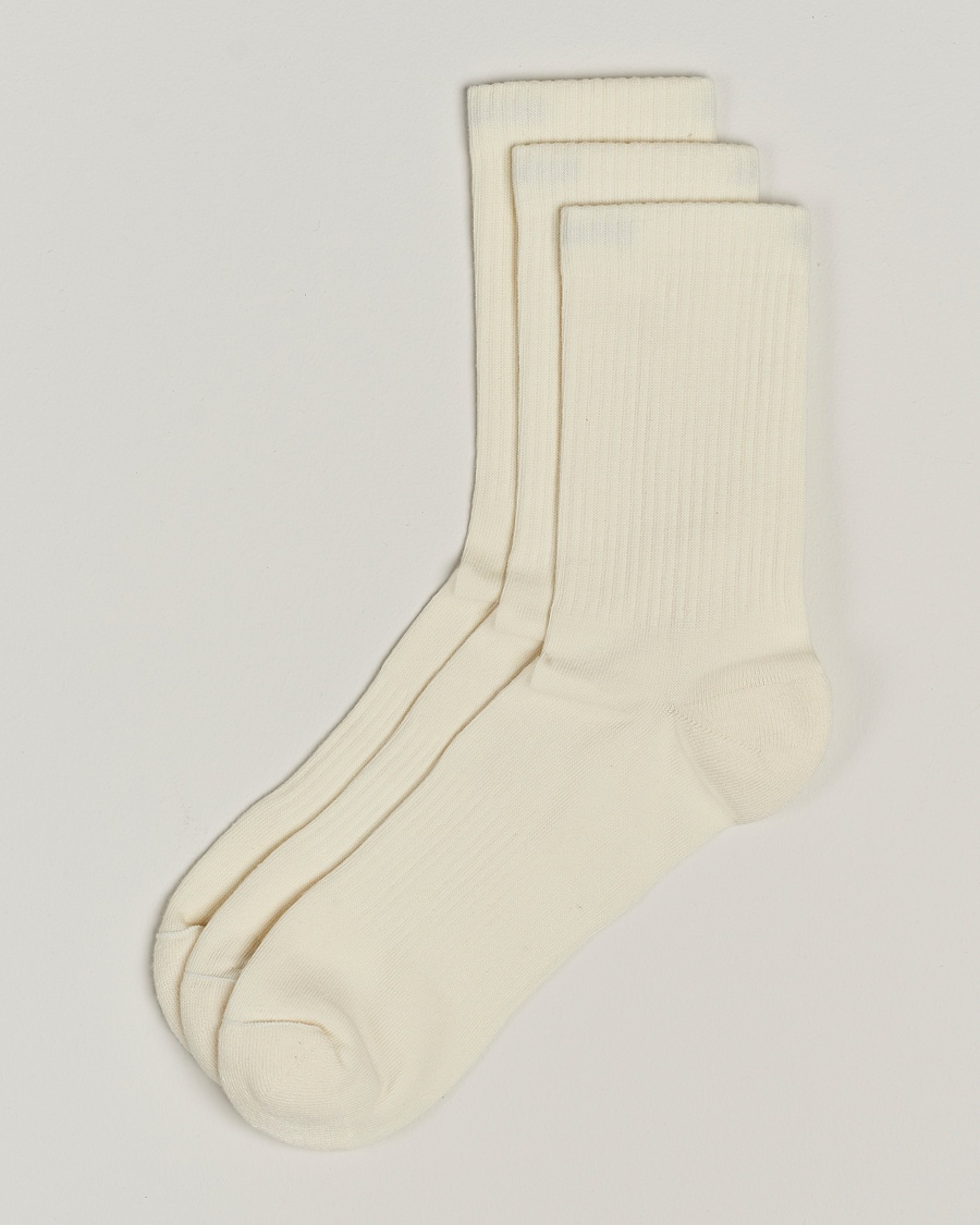 Sweyd 3-Pack Crew Cotton Socks White – Valkoinen