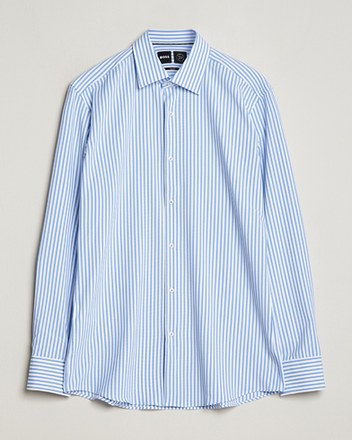 Mies |  | BOSS BLACK | Hank 4-Way Stretch Striped Shirt Light Blue