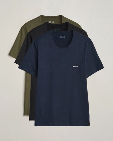 Mies |  | BOSS BLACK | 3-Pack Crew Neck T-Shirt Black/Blue/Green