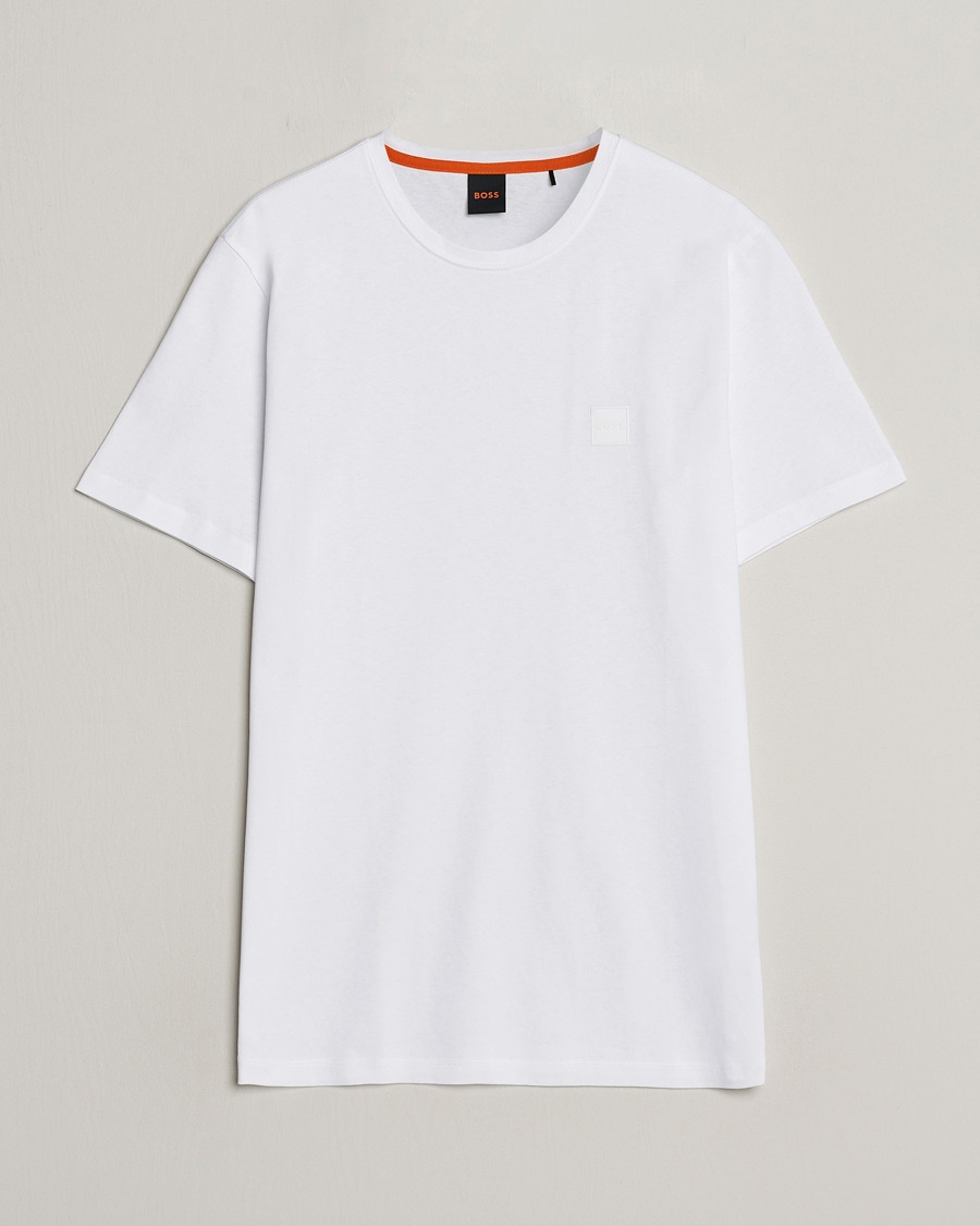 BOSS ORANGE Tales Logo Crew Neck T-Shirt White – Valkoinen