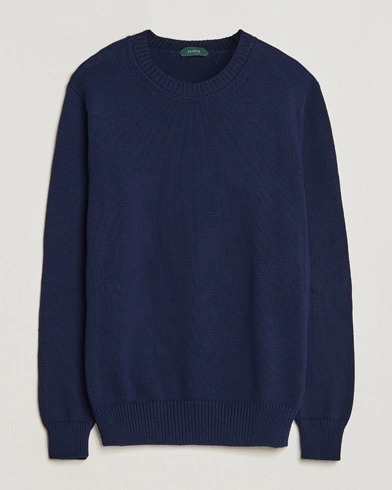 Mies |  | Zanone | Soft Cotton Crewneck Sweater Navy