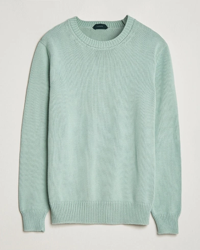 Mies |  | Zanone | Soft Cotton Crewneck Sweater Mint