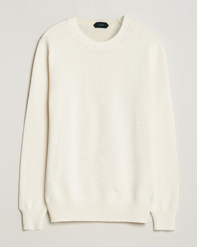 Mies |  | Zanone | Soft Cotton Crewneck Sweater Off White