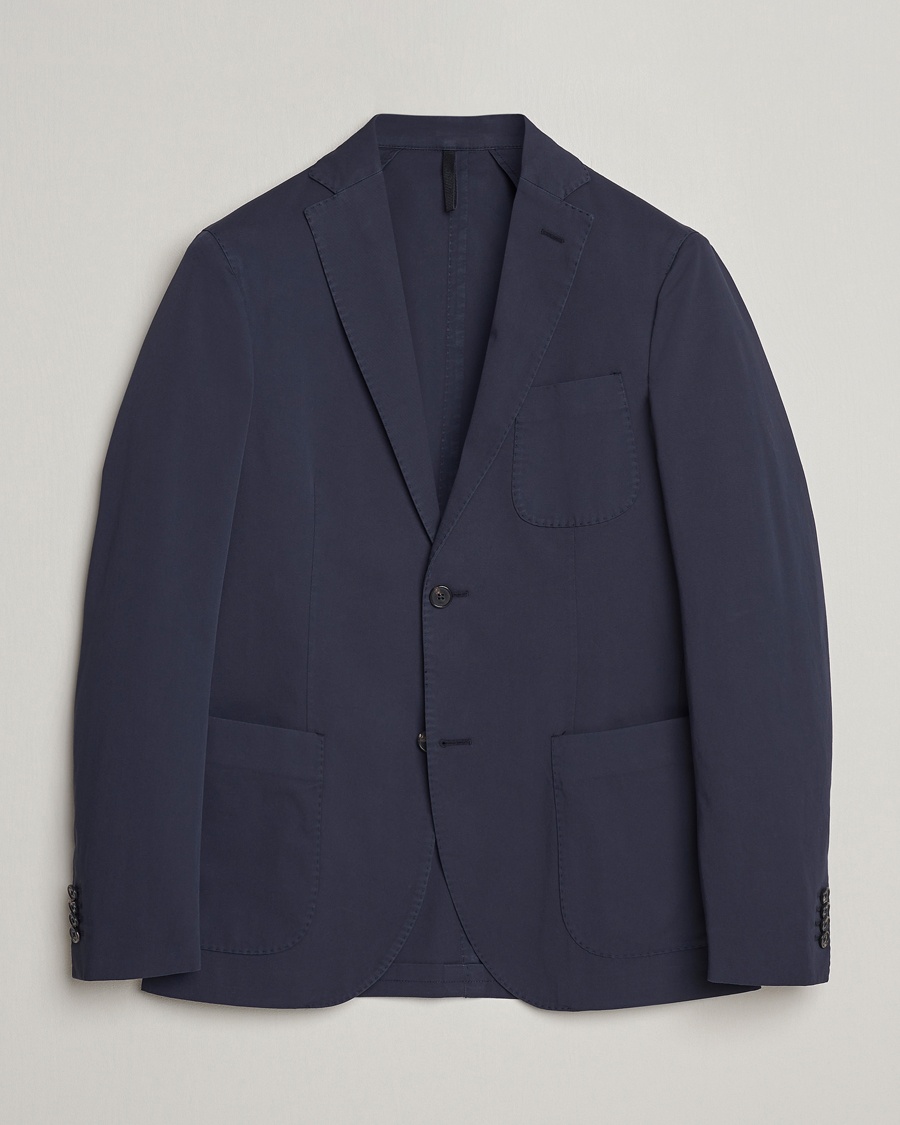 Incotex Unconstructed Comfort Cotton Blazer Navy – Sininen