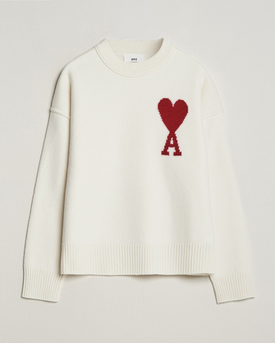 Mies | Puserot | AMI | Big Heart Wool Sweater Off White