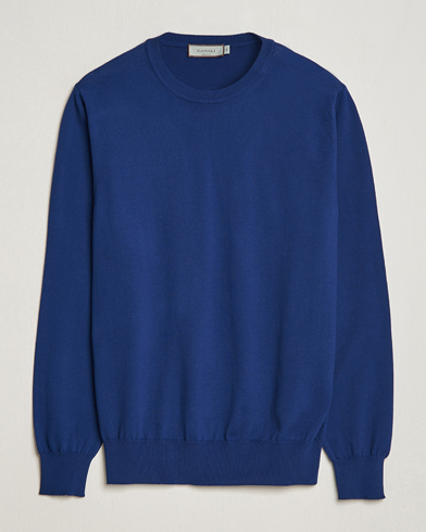 Mies |  | Canali | Cotton Crew Neck Pullover Royal Blue