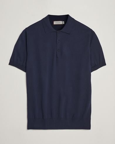 Mies |  | Canali | Cotton Short Sleeve Polo Navy