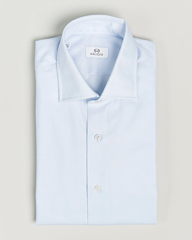 Mies | Bisnespaidat | Grigio | Cotton Twill Dress Shirt Light Blue