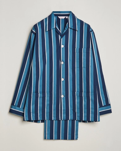 Mies |  | Derek Rose | Cotton Striped Pyjama Set Teal