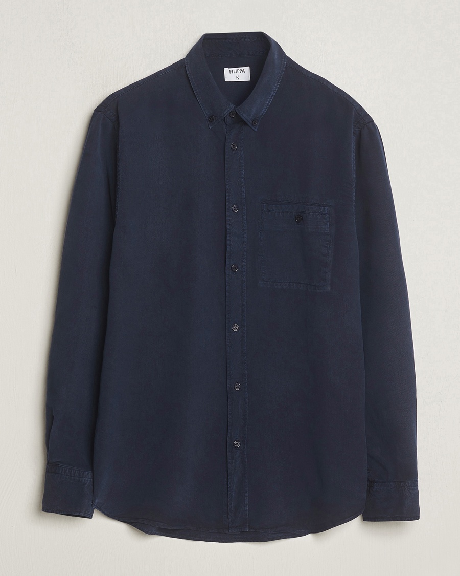 Filippa K Zachary Lyocell Shirt Navy – Sininen