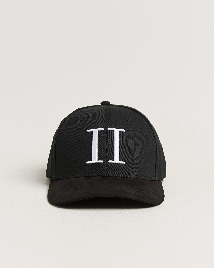 LES DEUX Baseball Cap Suede II Black/White – Musta