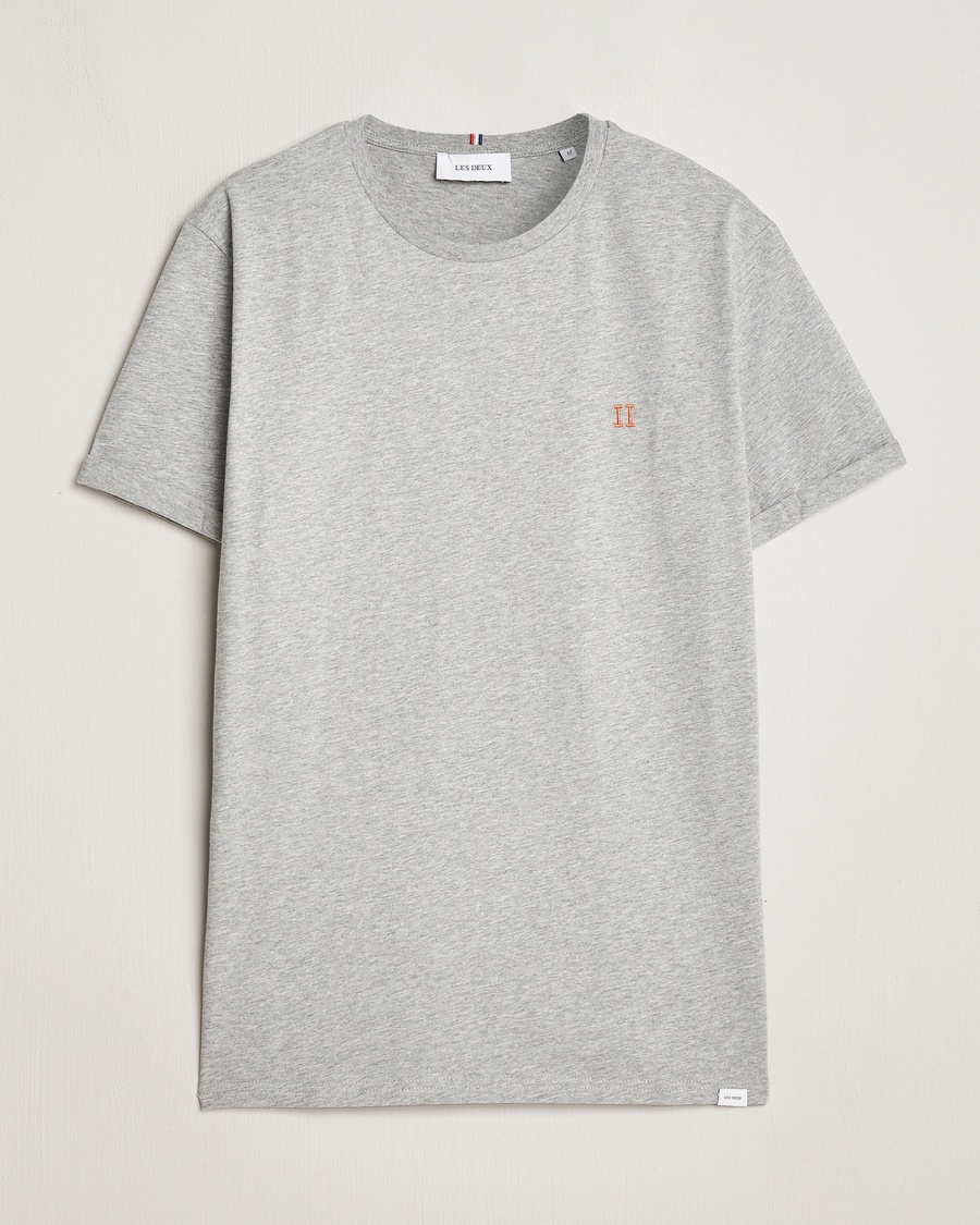 LES DEUX Nørregaard Cotton T-Shirt Grey Melange – Harmaa