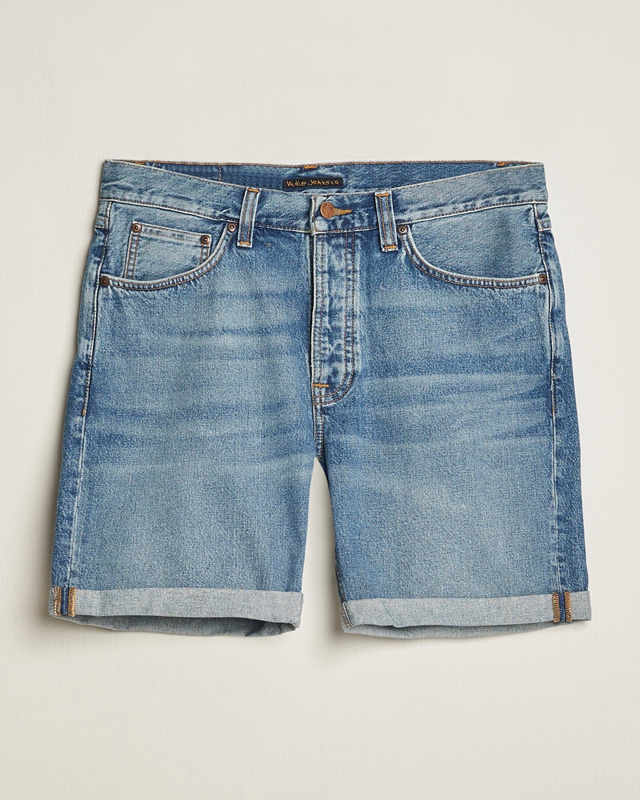 Nudie Jeans Josh Denim Shorts Blue Haze – Sininen