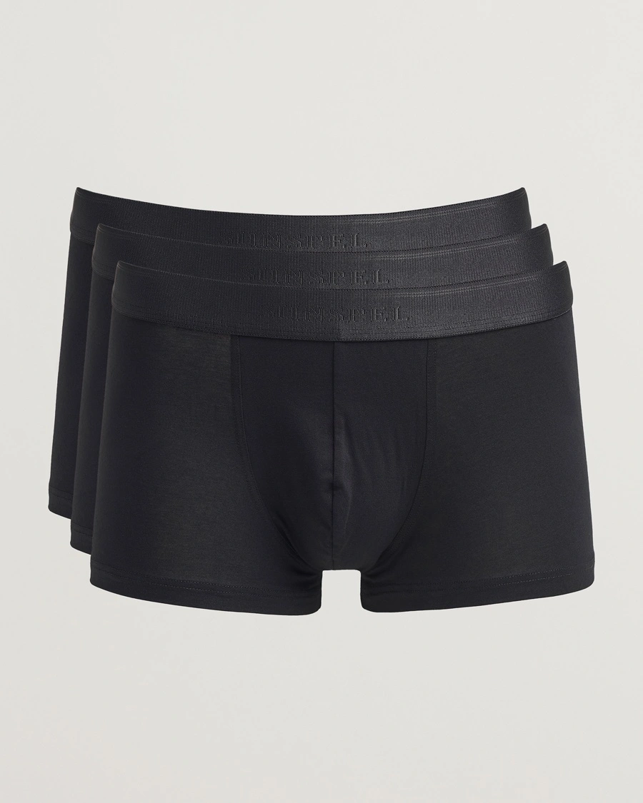 Sunspel 3-Pack Cotton Stretch Trunk Black – Musta