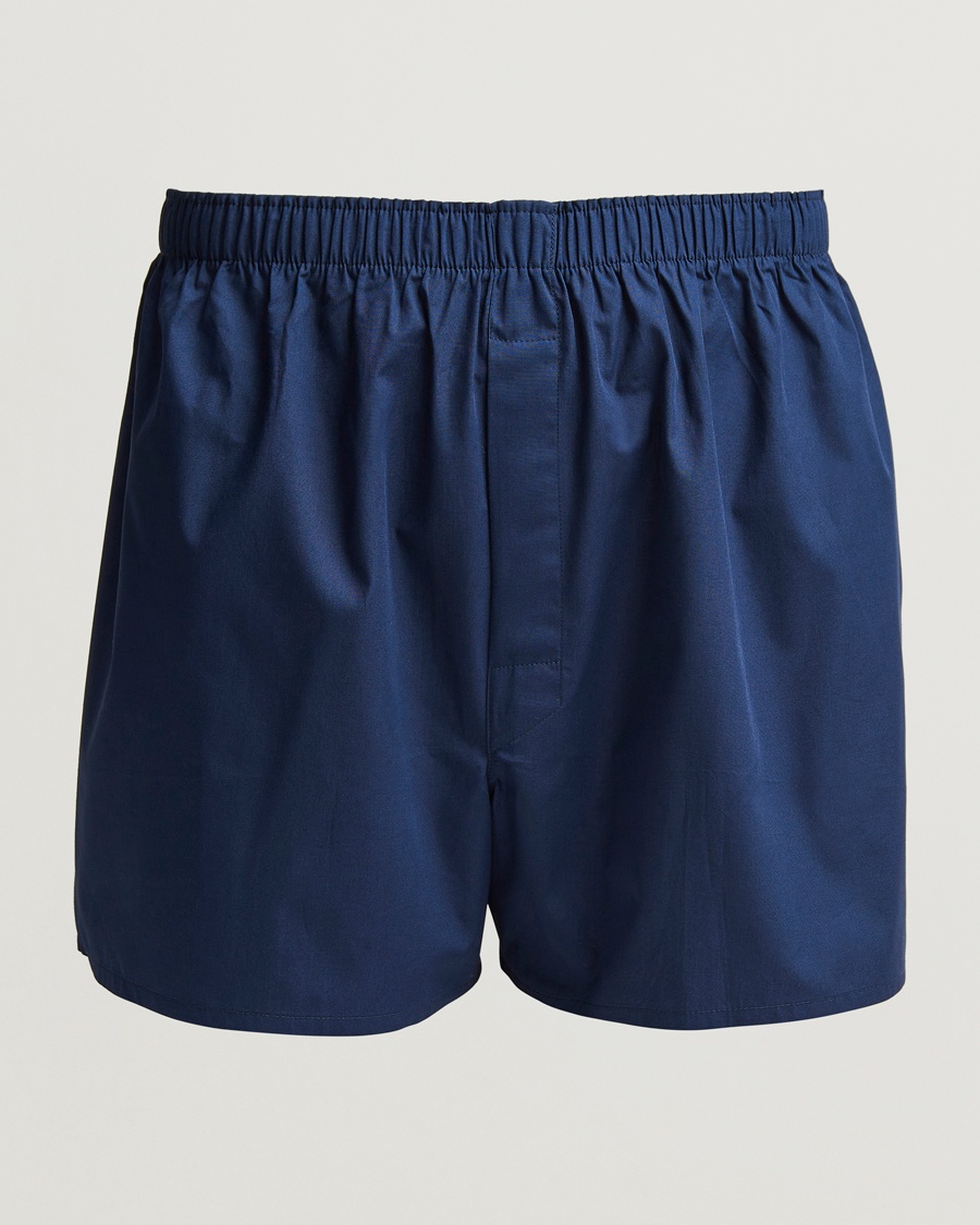 Sunspel Classic Woven Cotton Boxer Shorts Navy – Sininen