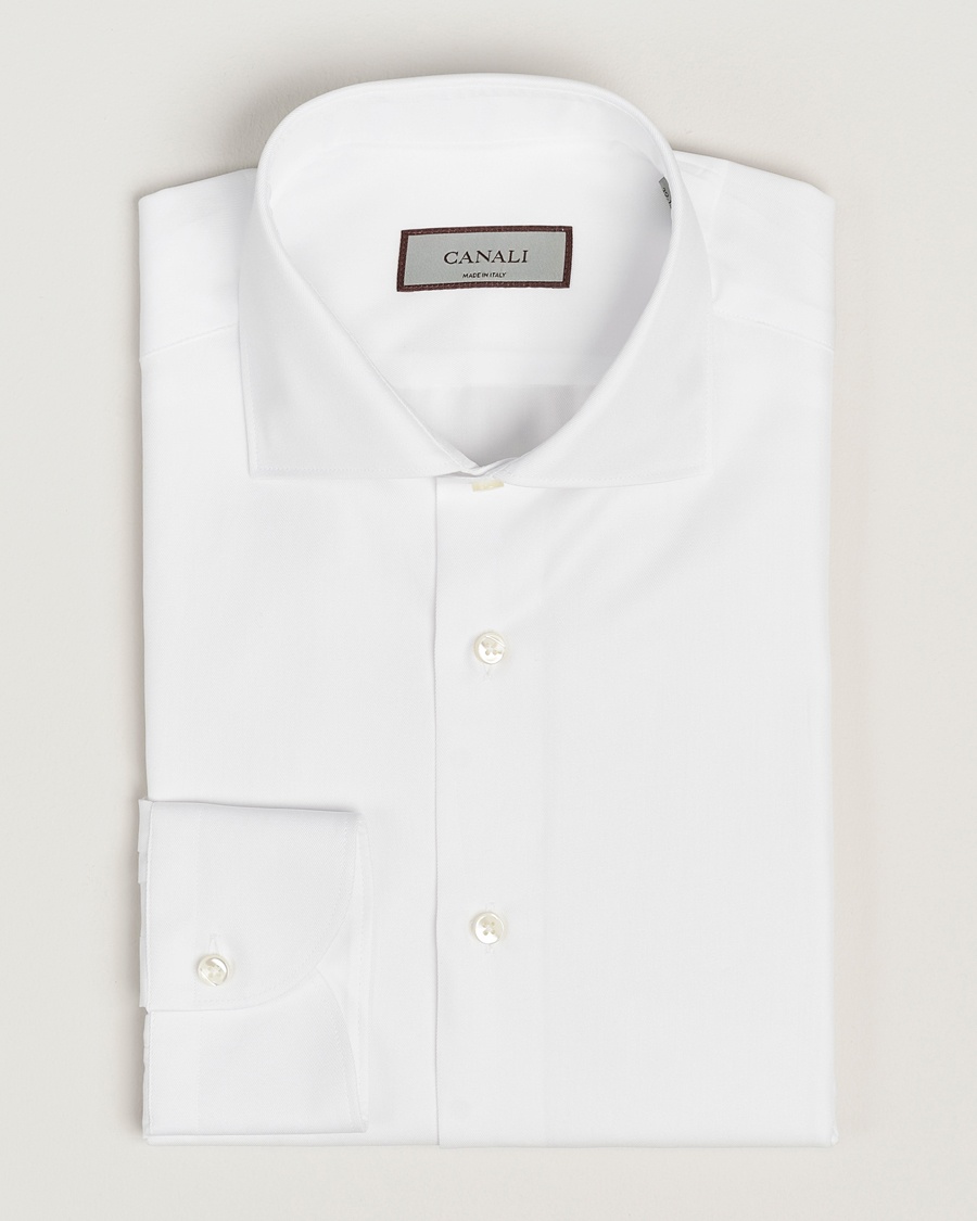 Canali Slim Fit Cotton Shirt White – Valkoinen