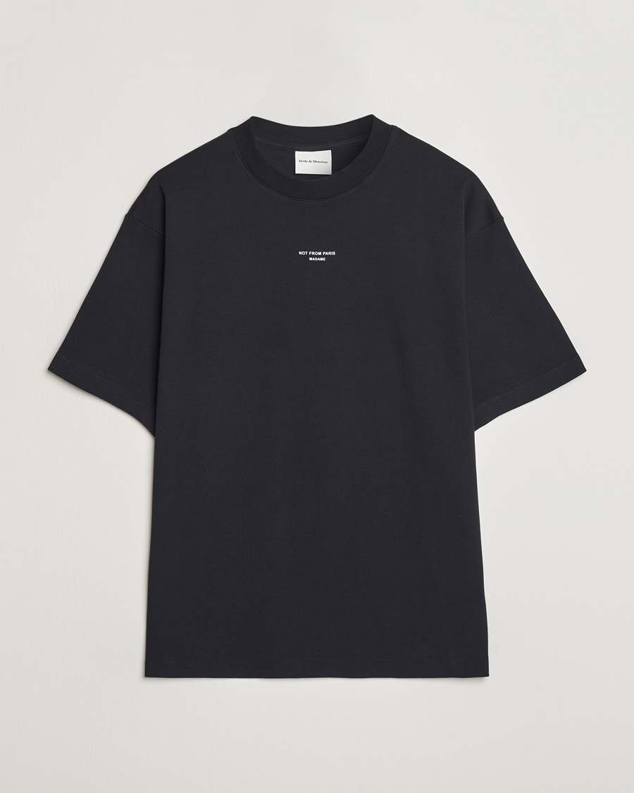 Drôle de Monsieur Classic Slogan T-Shirt Black – Musta