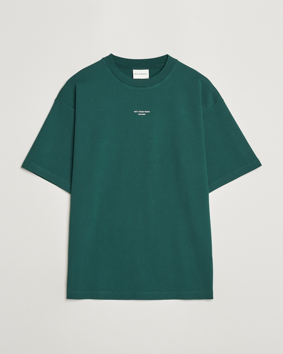 Drôle de Monsieur Classic Slogan T-Shirt Dark Green – Vihreä