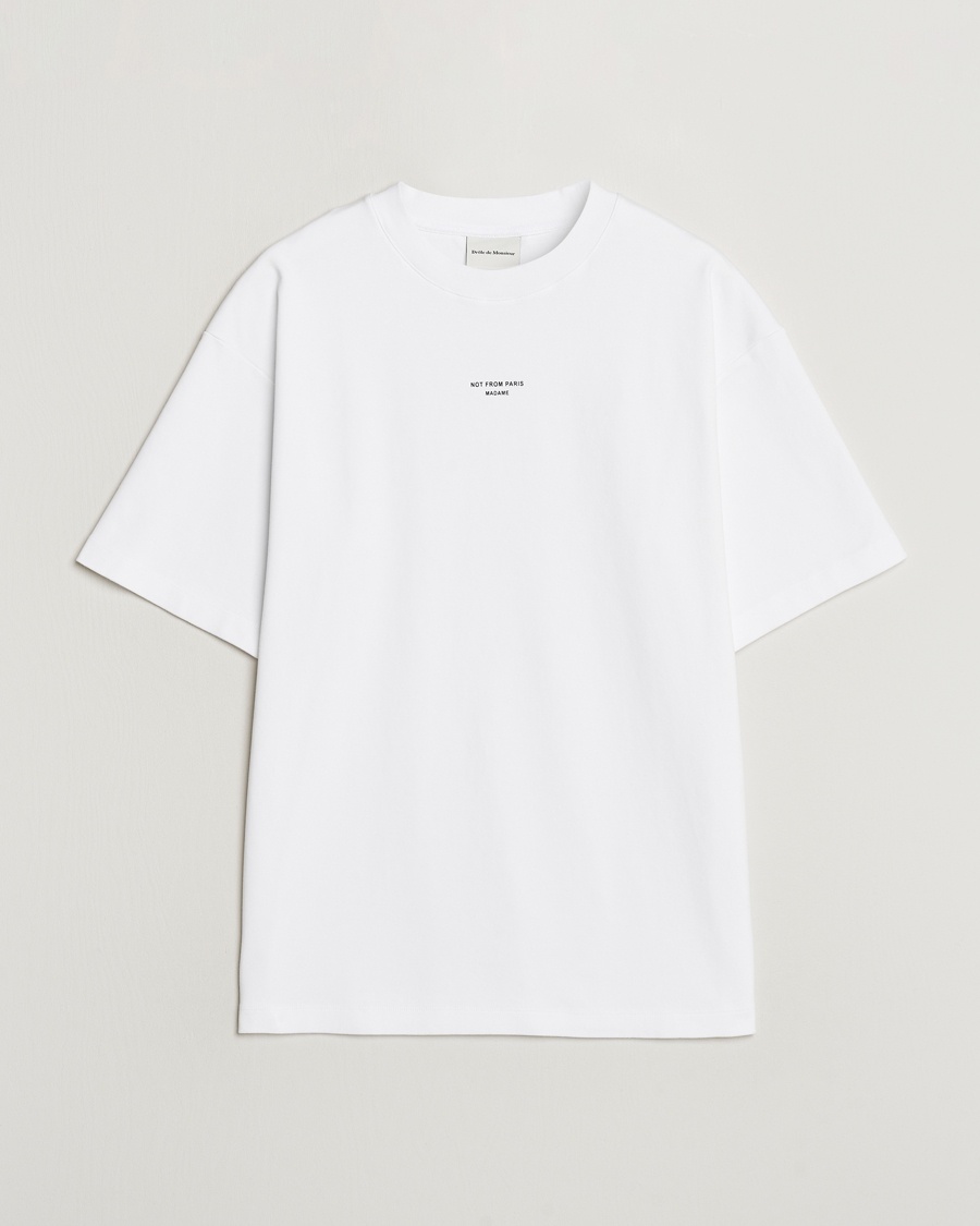Drôle de Monsieur Classic Slogan T-Shirt Optic White – Valkoinen