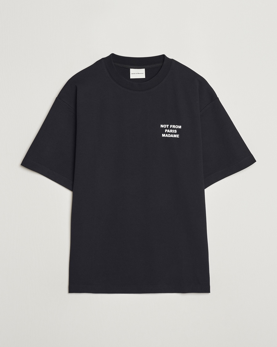 Drôle de Monsieur Slogan T-Shirt Black – Musta